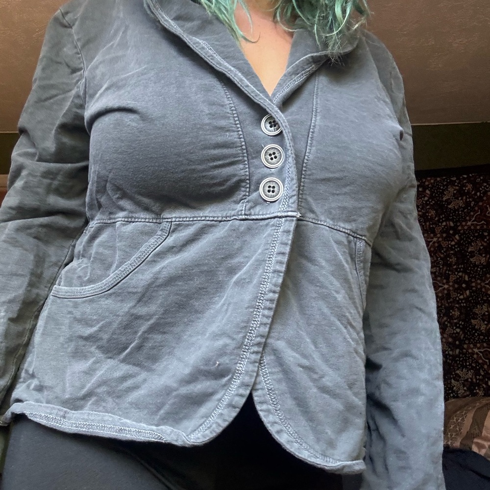 Women's Gray Button-Up Jacket